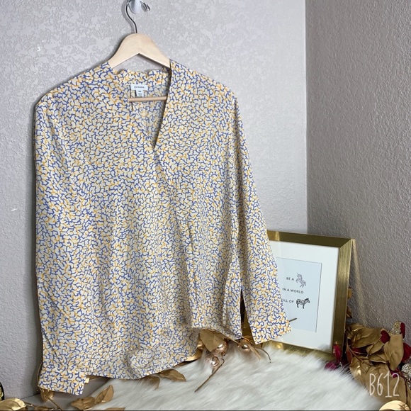 FINAL PRICE DROP • Cuyana Silk Wrap Blouse • Abstract Camo • Sz S - Picture 7 of 8